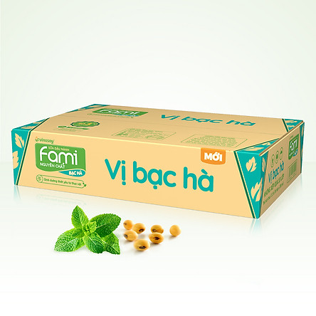 Thùng Sữa Đậu Nành Fami Fami Nguyên Chất Vị Bạc Hà (200ml x 36 Hộp)