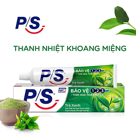 Combo 3 Kem Đánh Răng P/S: Bảo Vệ 123 Nha Đam - Mẫu Đơn (180g) + Than Hoạt Tính & Tre (180g) + 123 Trà Xanh (190g)