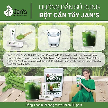 Bột Cần Tây Sấy Lạnh Jan's mới 20 gói tiện dụng