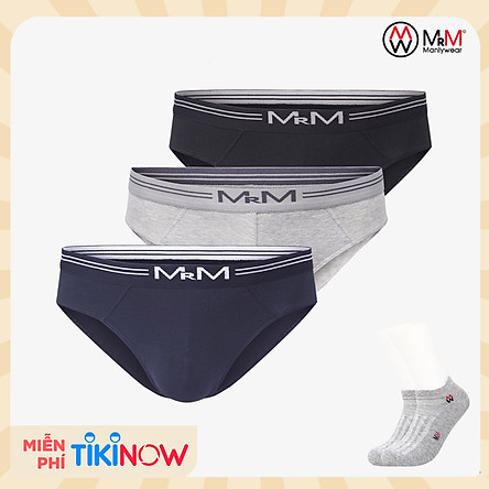 Combo 3 quần lót nam sợi cotton Organic mềm mịn thoáng mát co giãn 4 chiều MRM Manlywear (TẶNG Đôi Tất Nam Cao Cấp màu ngẫu nhiên)