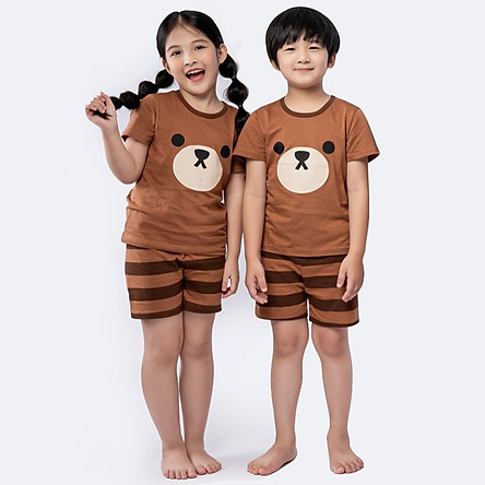 Đồ bộ cotton mặc nhà mùa hè cho bé trai, bé gái Unifriend size 2, 5, 6, 7, 8, 9, 10 tuổi