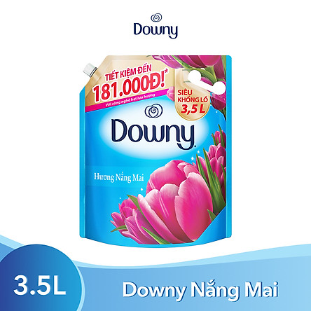 Nước Xả Vải Downy Nắng Mai  (3.5L/ Túi) - Giữ quần áo tươi mới - Hương thơm tươi mới kéo dài 