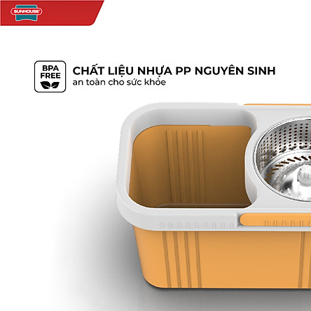 Bộ Lau Nhà Xoay 360 Độ Sunhouse Ks-Cl350PO