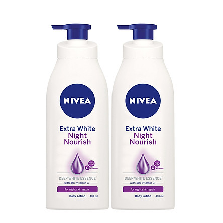 Bộ đôi Sữa Dưỡng Thể Trắng Da Nivea Ban Đêm (400mlx2) - 88126