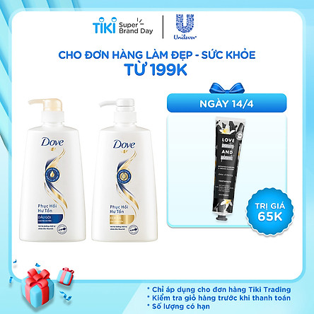 Combo Dove Phục Hồi Hư Tổn Dầu Gội 640g + Kem Xả 610g