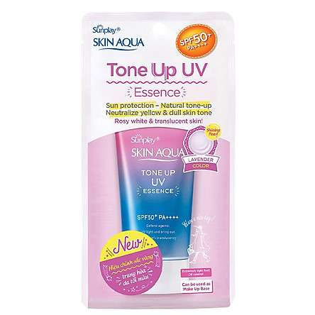 Tinh chất chống nắng nâng tông dành cho da khô/thường Sunplay Skin Aqua Tone Up UV Essence Lavender SPF50+ PA++++ (50g)