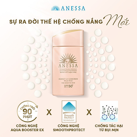 Sữa chống nắng dịu nhẹ cho da nhạy cảm và trẻ em Anessa SPF 50+ PA++++ 60ml