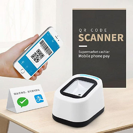 Wired Barcode Scanner Usb Versatile Scanning Hands Free Scan Qr Code 1d 2d Code Reader For Supermarkets Stores Orange Tiki