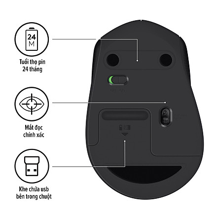 Chuột Không Dây Logitech M330 Silent Plus- Hàng Chính Hãng