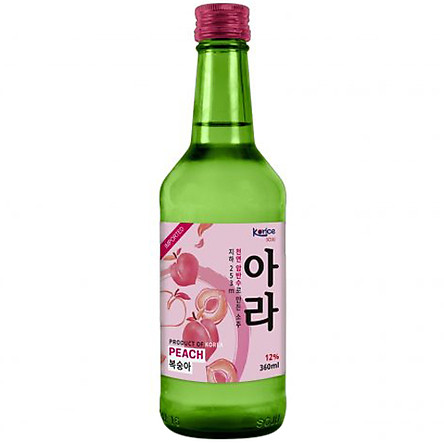 Rượu Soju H&agrave;n Quốc Korice Hương Đ&agrave;o 12% (360ml) Kh&ocirc;ng hộp