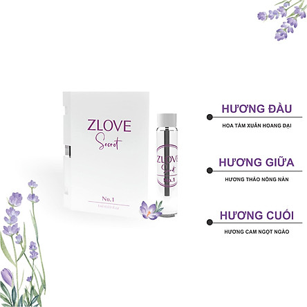 Nước Hoa Vùng Kín Zlove Secret -Hương Thơm Ngọt Ngào, Nữ Tính - Lưu Giữ Mùi Hương Cả Ngày (1ml)