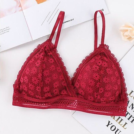 Áo ngực nữ viền Ren hoa khoét Cổ chữ V kiểu Pháp gợi cảm sexy - Áo bralette thoáng mát Không gọng Cúp mỏng nhẹ định hình form ngực 