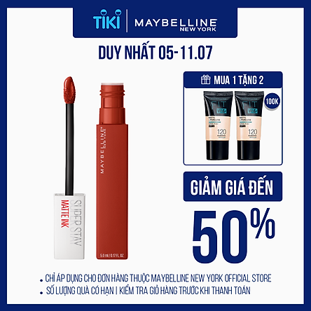 Son Kem Lì 16h Lâu Trôi Maybelline New York Super Stay Matte Ink Lipstick 5ml