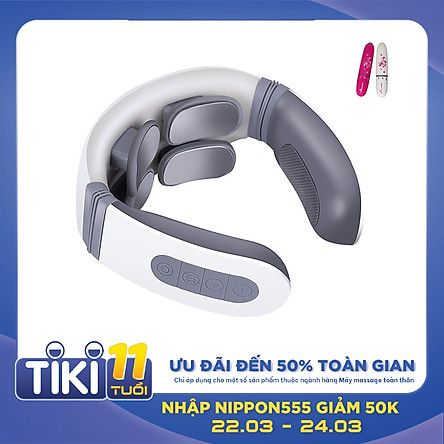 Máy Massage Đốt Sống Cổ 4D Jinkairui với 4 Đầu Massage, 9 Mức Điều Chỉnh, Tặng Kèm Máy Massage Cầm Tay Mini (Giao màu ngẫu nhiên) - Hàng Nhập Khẩu