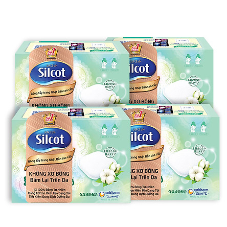 Bộ 4 hộp bông tẩy trang cao cấp Silcot Premium (66 miếng/hộp)