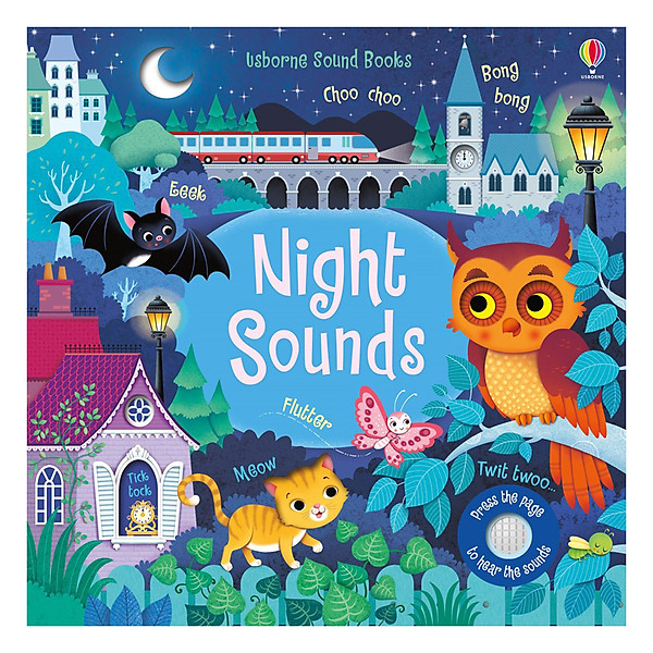 Sách tương tác sờ chạm có âm thanh cho bé từ 1 tuổi Usborne sound books | Night Sounds