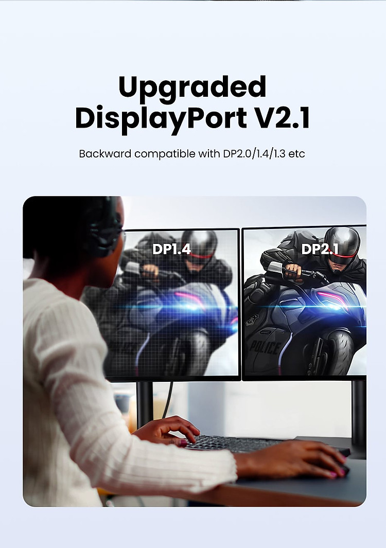 Cáp Displayport 2.1 hỗ trợ 16K dài 3M Ugreen 25862 DP118