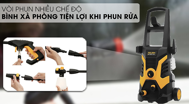 Máy phun xịt rửa áp lực cao Tolsen 79571 1800W - Vòi nhiều chế độ phun