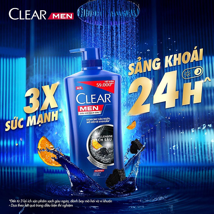 Clear Men Sạch Sâu Deep Cleanse Shampoo 630g