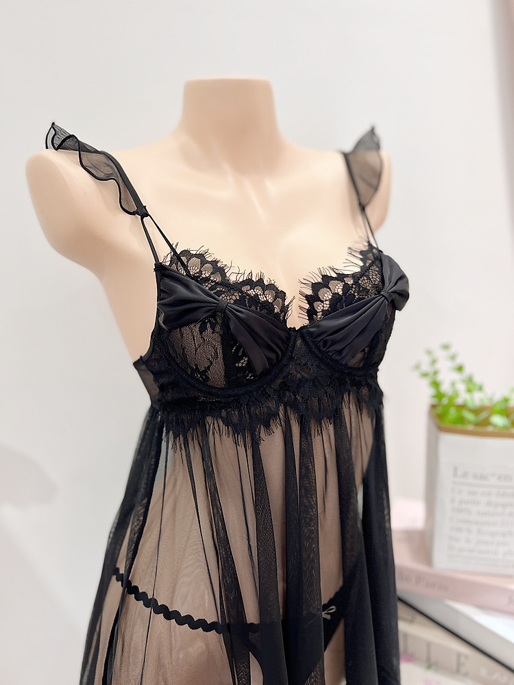 Váy Ngủ Ren Hai Dây Babydoll