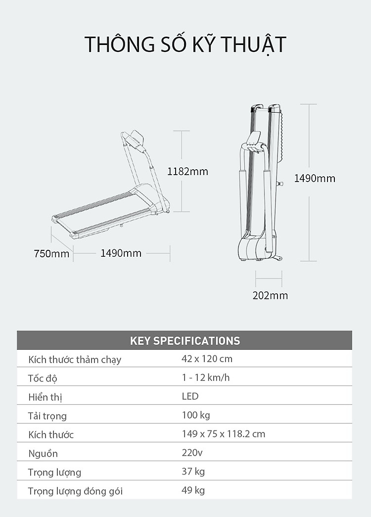 thông số máy chạy bộ tempo ts1