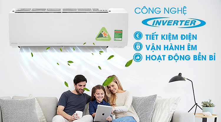 Công nghệ Inverter - Máy lạnh Daikin Inverter 1.5 HP ATKC35UAVMV