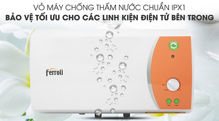 Lớp vỏ chống thấm nước IPX1 - Bình nước nóng Ferroli VERDI 15L TE 15 Lít