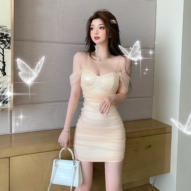 Váy body cúp ngực kim sa