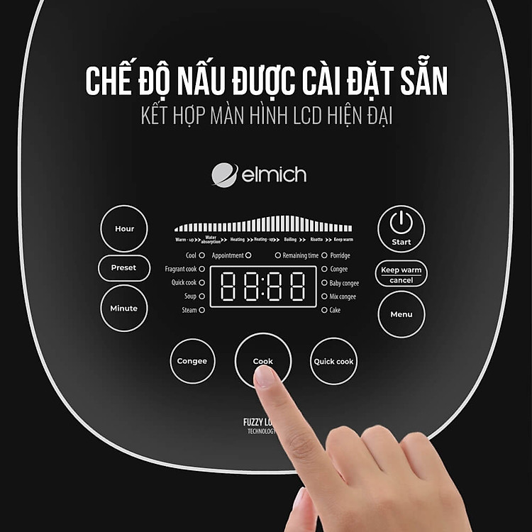 Nồi cơm điện tử Elmich 1,8L RCE-1790 - Hàng chính hãng