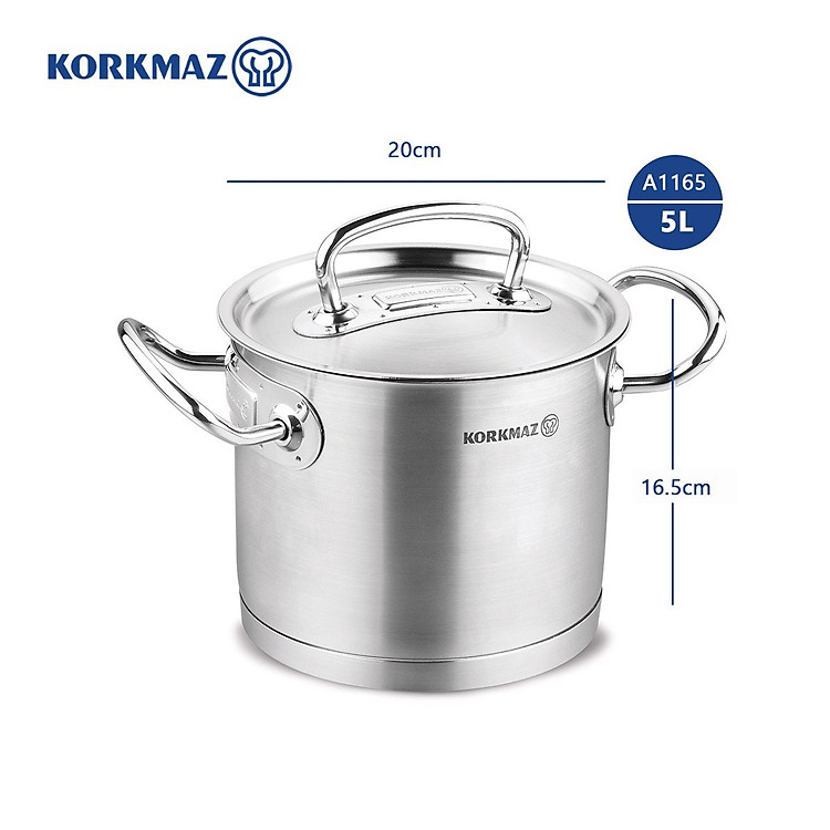 Nồi inox cao cấp Korkmaz Proline 5 lít thân cao - A1165