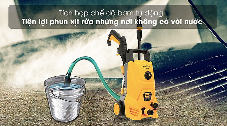 Máy phun xịt rửa áp lực cao Tolsen 79570 1400W - Hút nước