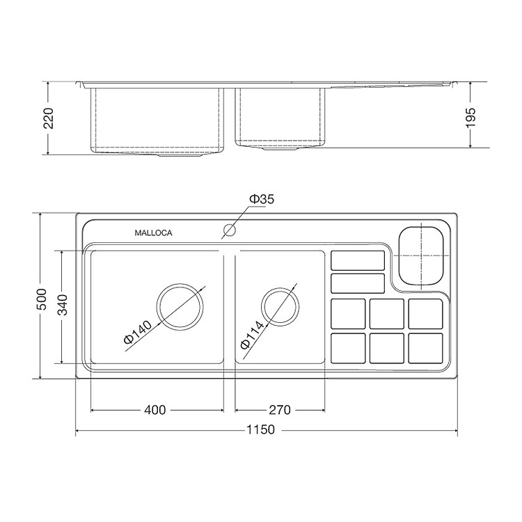 Chậu rửa chén MS 8817 N