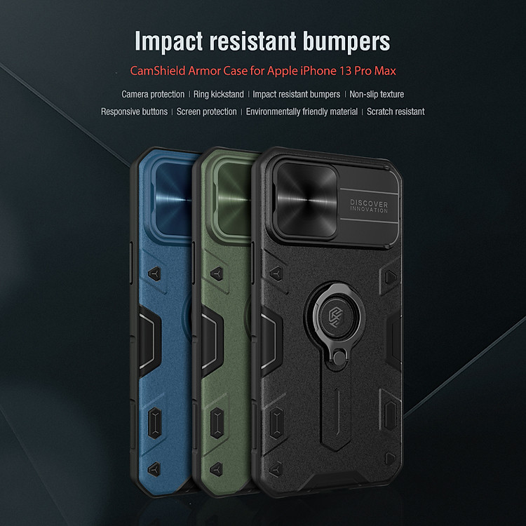 Ốp Lưng Nillkin CamShield Armor Cho iPhone 13 / 13 Pro / iPhone 13 Pro Max - Hàng Nhập Khẩu