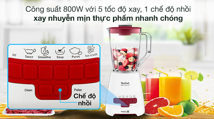 Hoạt động mạnh mẽ - Máy xay sinh tố Tefal Blendforce Piano BL477566