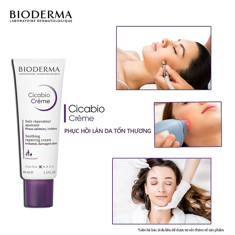 Kem Dưỡng Phục Hồi Da Bioderma Cicabio Crème dành cho da tổn thương, nhạy cảm - kích ứng.