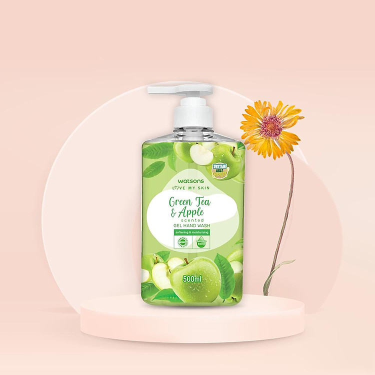 Watsons Love My Skin Green Tea Apple Scented Gel Hand Wash 500ml