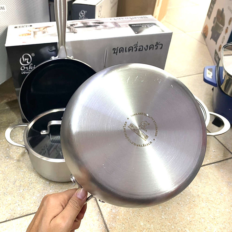 Bộ nồi chảo Inox 304 chống dính Blackcube Orkin Thái Lan OR06