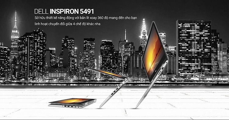 Thiết kế bản lề xoay 360 độ là điểm giúp Dell 5491 khác biệt với "người anh em" Dell Inspiron 5490