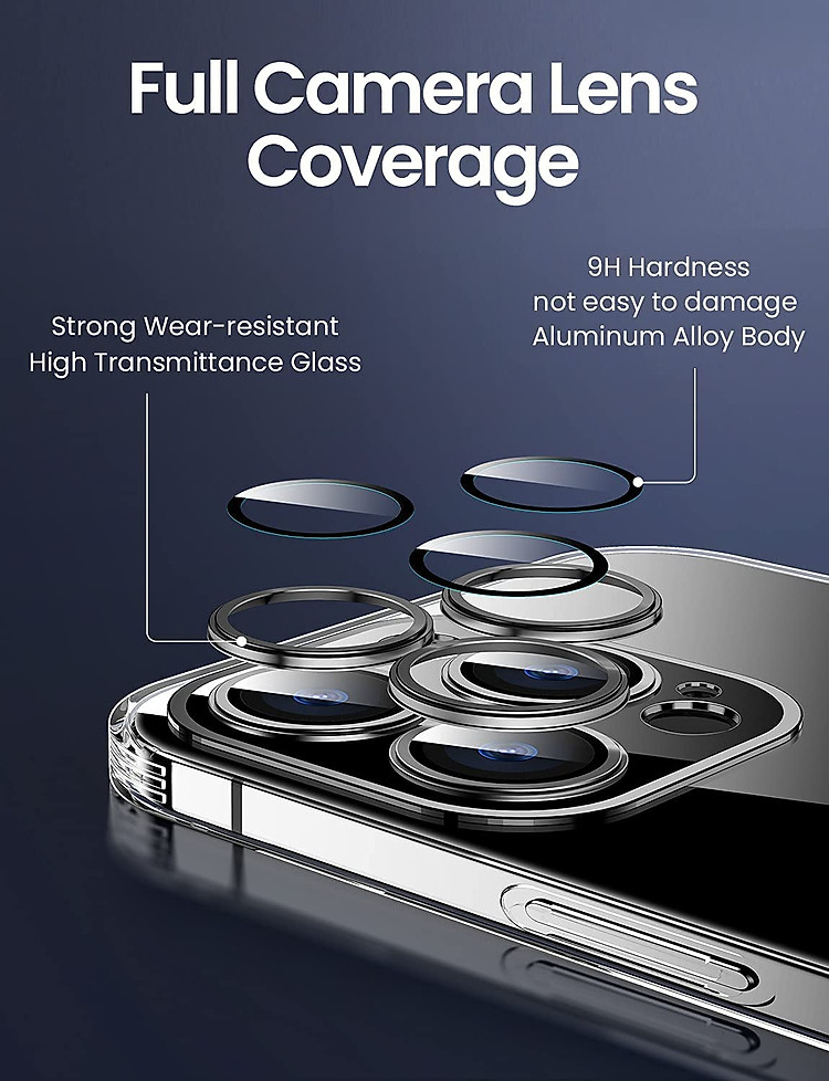 Ốp lưng chống sốc trong suốt cho iPhone 13 Pro Max (6.7 inch) có lớp cường lực bảo vệ camera hiệu Likgus Lens Protection Case