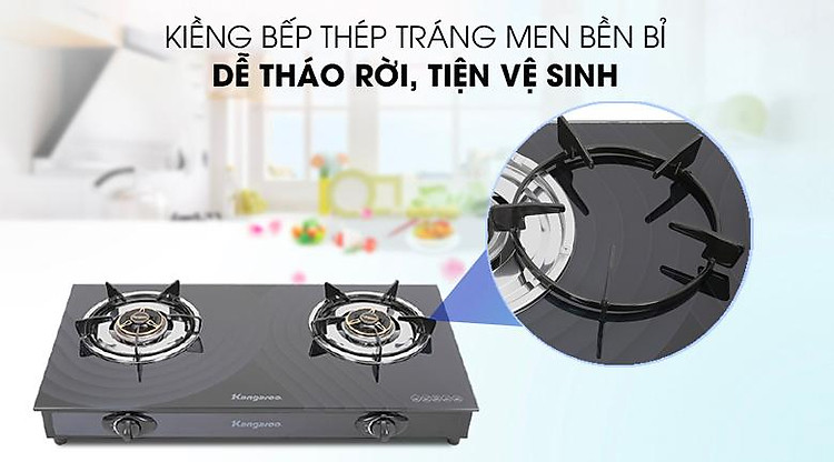 Bếp gas đôi Kangaroo KG519M - Kiềng bếp