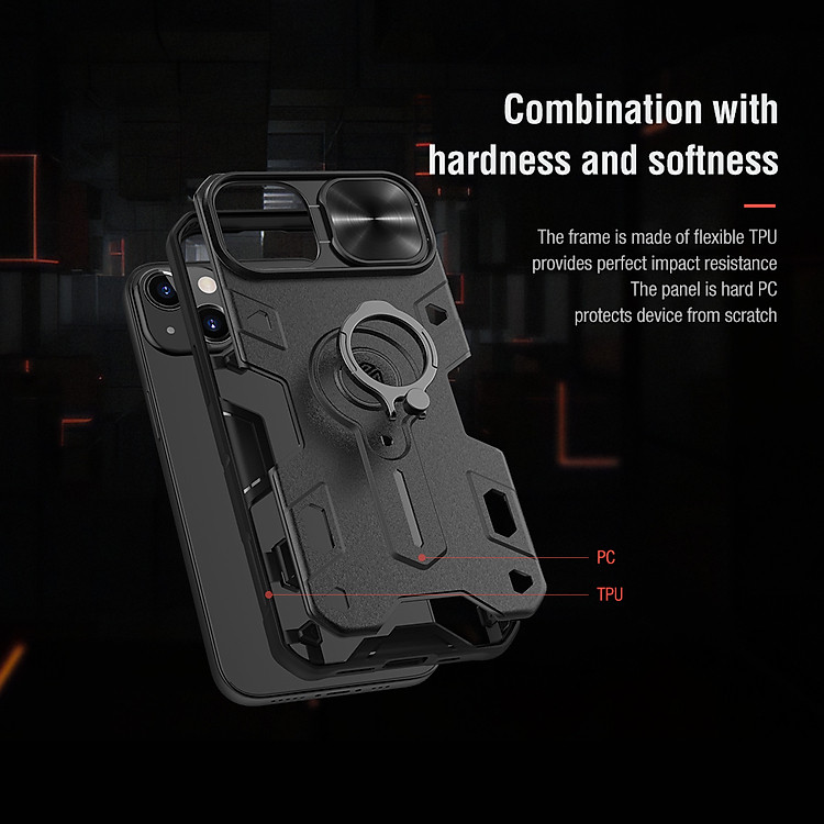 Ốp Lưng Nillkin CamShield Armor Cho iPhone 13 / 13 Pro / iPhone 13 Pro Max - Hàng Nhập Khẩu