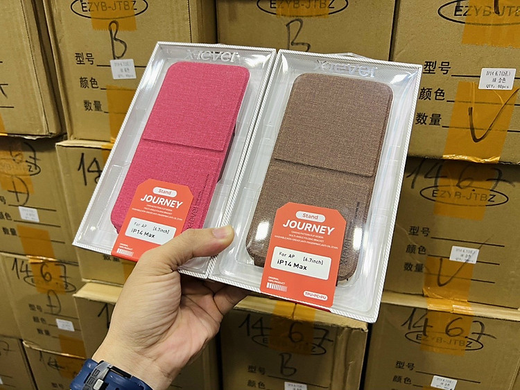 Case ốp lưng canvas cho iPhone 14 Pro Max (6.7 inch) hiệu X-level Stand Journey bảo vệ camera, lật dọc kiêm giá đỡ điện thoại