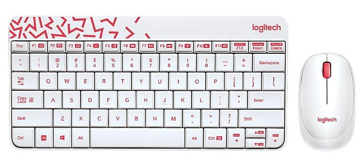 Bàn phím+Chuột máy tính Logitech MK240 (Trắng-Đỏ)