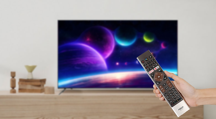 Android Tivi AQUA 4K 65 inch LE65AQT6600UG - Remote thông minh
