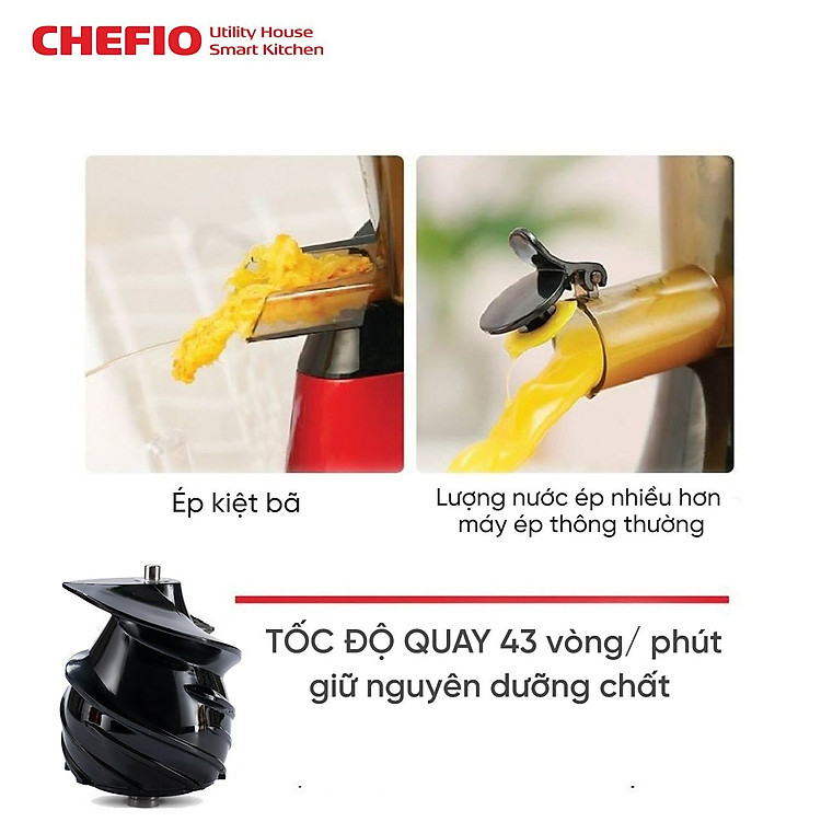 Máy ép chậm CHEFIO CFJ8150 công suất 150W chuẩn Đức