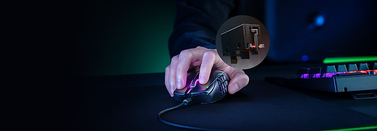 Chuột chơi game Razer Naga X (USB/RGB/Đen) (RZ01-03590100-R3M1) sử dụng switch chuột razer thế hệ thứ 2 được cải tiến