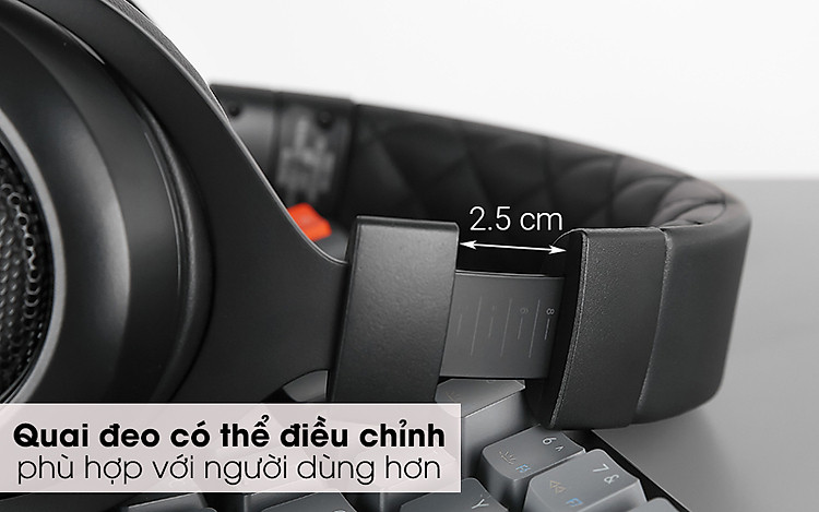 Tai nghe chụp tai Gaming Corsair HS50 PRO Stereo Carbon Đen - Quai đeo có thể điều chỉnh