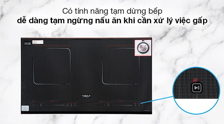 Bếp từ đôi lắp âm Chef's EH-DIH320 - Tính năng tạm dừng bếp khi bận rộn