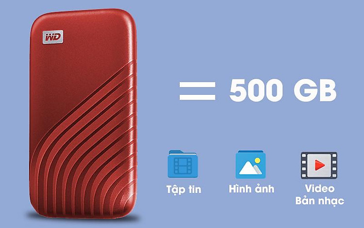 Ổ cứng SSD 500GB WD My Passport BAGF5000 - Dung lượng ổ cứng 500 GB