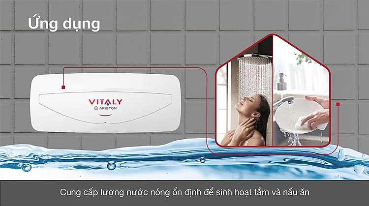 Máy nước nóng gián tiếp Ariston 20 lít 2500W VITALY 20 SLIM 2.5 FE - Cơ chế làm nóng gián tiếp